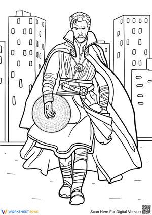 Doctor Strange Powerful Marvel Super Hero Coloring Page