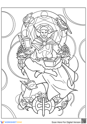 Doctor Strange Coloring Page – Mystical Spellbook Magic