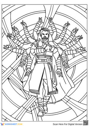 Doctor Strange Mystic Portal Power Coloring Page