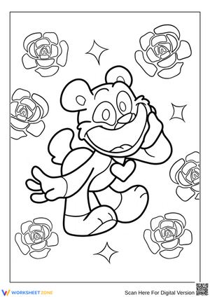 Smiling Critters Bear Coloring Page