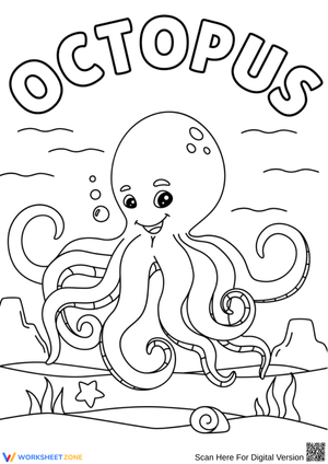 Fun Octopus Ocean Printable Coloring Page