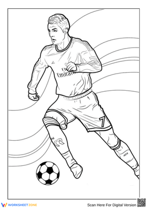 Cristiano Ronaldo Running Coloring Page