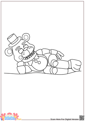 Relaxed Freddy Fazbear Coloring Page