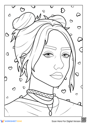 Billie Eilish Portrait Coloring Page