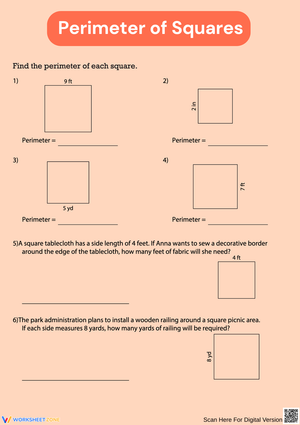 Square Perimeter Practice Worksheet