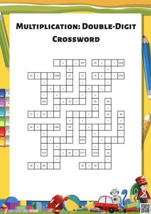 2 by 2 Multiplication Crossword Puzzle