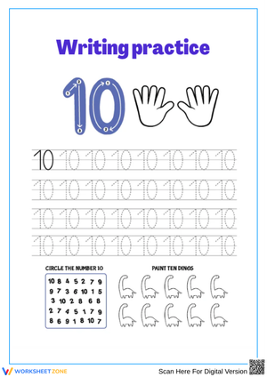 Number 10 Worksheet – Trace, Find, and Color Activity