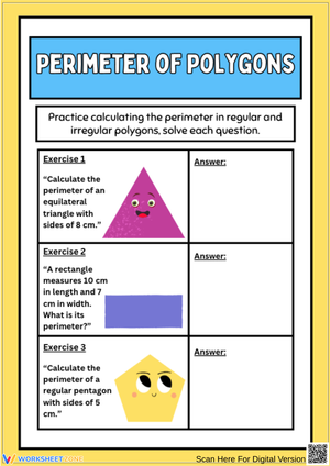 Fun Perimeter of Polygons Practice Worksheet