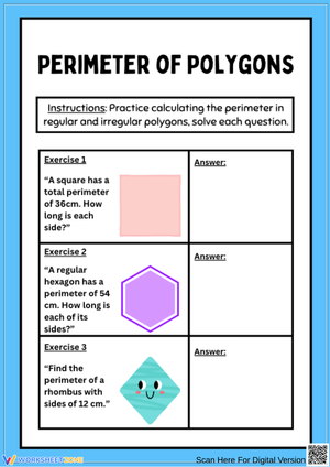Polygon Perimeter Problem-Solving Worksheet