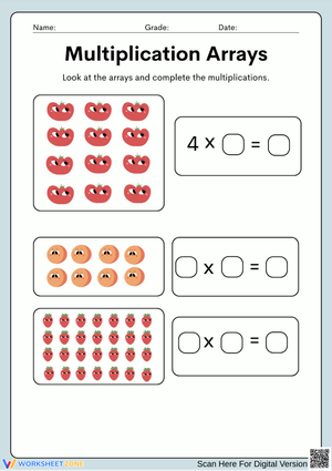 Multiplication Arrays Worksheet