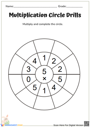 Multiplication Circle Drills – 5 Times Table