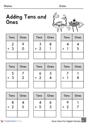 Adding Tens and Ones with Place Value Boxes