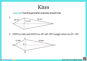 Finding Perimeter and Area of a Kite Practice