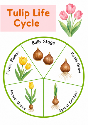 Tulip Life Cycle Worksheet | Grade 3 Printable
