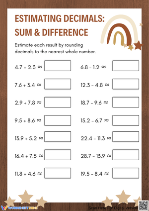 Estimating Decimals: Sum and Difference