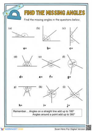 Missing Angles Practice Worksheet