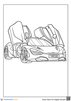 McLaren Coloring Page with Open Doors