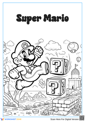 Super Mario Coloring Pages – Mario Jumping Adventure