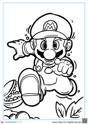 Super Mario Coloring Pages Action Pose