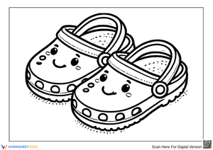 Printable Cute Crocs Coloring Page