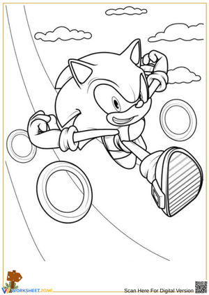 Sonic Coloring Pages Running Adventure