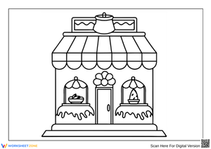 Bakery Storefront Coloring Page