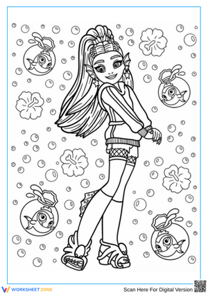 Monster High Coloring Pages – Lagoona Blue