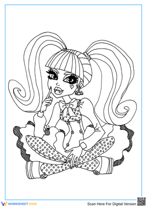 Monster High Coloring Pages – Draculaura Sitting