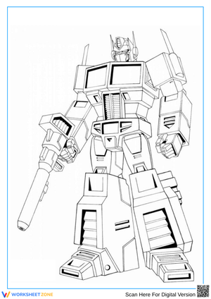 Optimus Prime Classic Coloring Worksheet