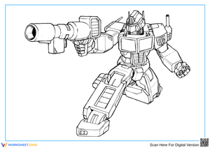 Optimus Prime Battle Coloring Worksheet