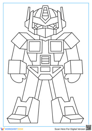Chibi Optimus Prime Coloring Worksheet