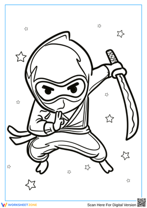 Printable Ninja Coloring Page for Kids