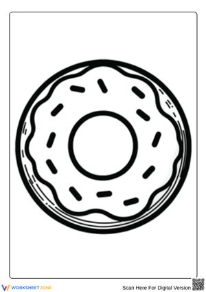 Printable Donut Circle Coloring Sheet for Kids