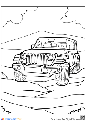 Jeep Coloring Page – Off-Road SUV Adventure