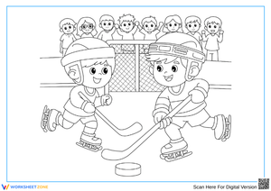 Ice Hockey Coloring Pages – Kids Playing Match