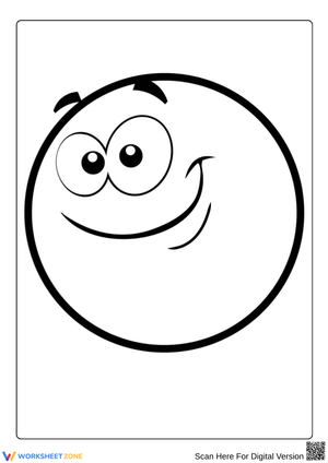 Smiling Circle Face Coloring Page