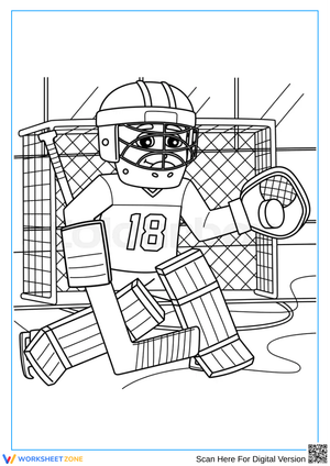 Ice Hockey Goalie Coloring Sheet