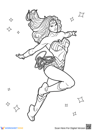 Justice League Wonder Woman Coloring Page