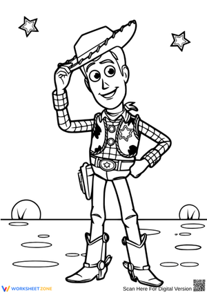 Woody Coloring Page – Cowboy Sheriff Tipping Hat