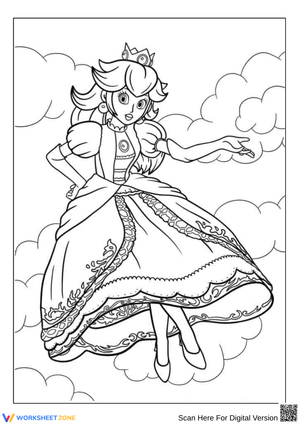 Princess Peach Coloring Page