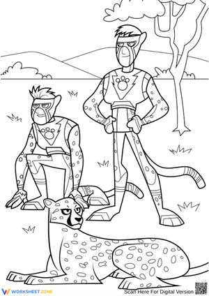 Wild Kratts Coloring Page – Cheetah Creature Power