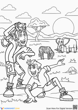 Wild Kratts Coloring Page – African Safari Adventure