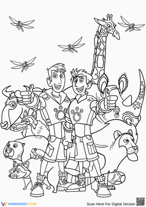 Wild Kratts Coloring Page – Animal Friends Adventure