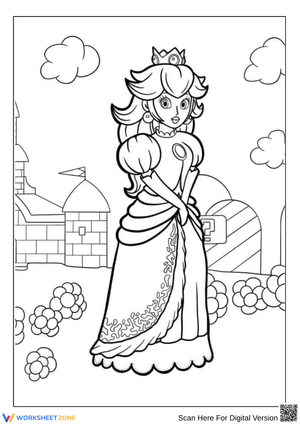 Princess Peach Castle Coloring Page