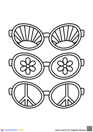 Sunglasses Coloring Page – Fun Hippie Style Designs