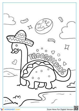 Tacosaurus Coloring Sheet for Kids