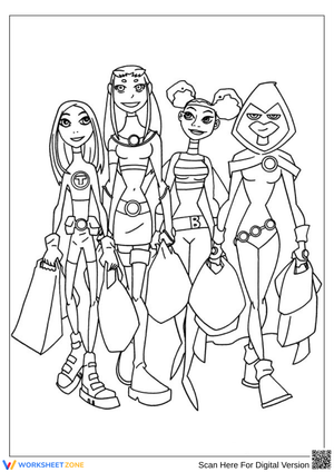 Teen Titans Girls Coloring Page