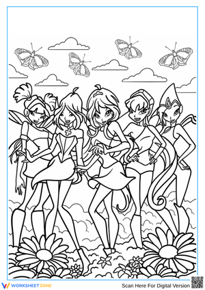 Winx Club Fairy Team Coloring Page