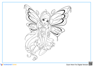 Winx Club Fairies Garden Coloring Page