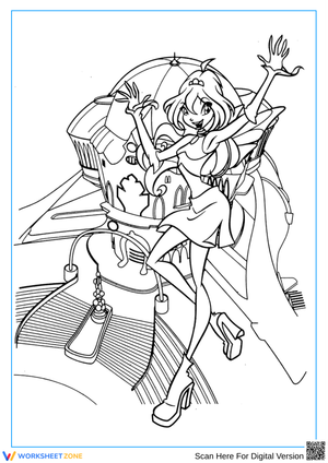 Winx Club Bloom at Alfea Coloring Page